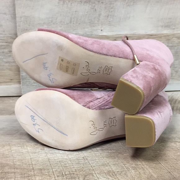 Joie Lakia Open Toe Velvet Bootie Soft Mauve 37.5 EU 7 1/2 US 7.5 - Picture 10 of 11